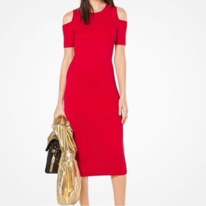 NWOT Michael Kors peek a boo bodycon midi dress